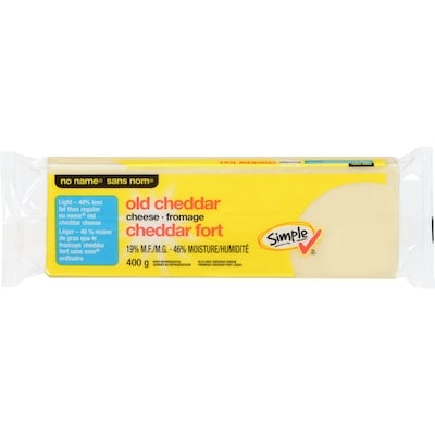 No Name Cheddar Light Old White 400 g, $1.37/100g