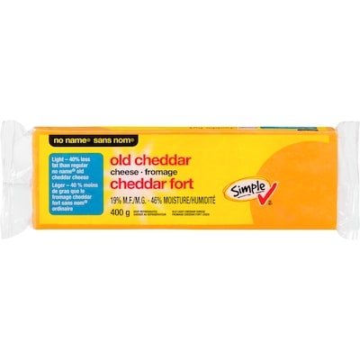 Sans Nom Fromage cheddar fort léger 400 g, 1,62 $/100g