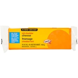 Sans Nom Fromage cheddar fort léger 400 g, 1,62 $/100g