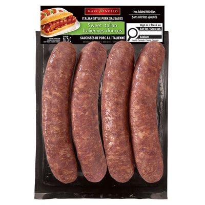 Marc Angelo Saucisses géantes italiennes douces 675 g, 1,41 $/100g