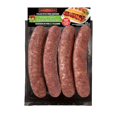 Marc Angelo Saucisses géantes italiennes douces 675 g, 1,48 $/100g