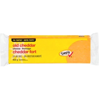 No Name Old Cheddar Cheese 400 g, $1.62/100g