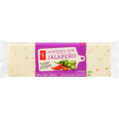 President's Choice Monterey Jack Cheese With Jalapeño 400 g, $1.50/100g