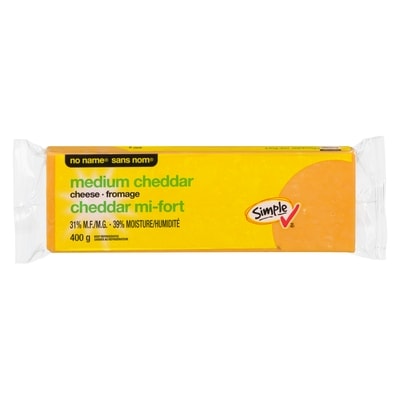 No Name Medium Cheddar Cheese 400 g, $1.62/100g