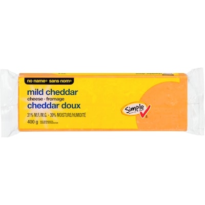 Sans Nom Fromage cheddar doux  400 g, 1,62 $/100g
