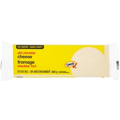 No Name Old Cheddar Cheese 400 g, $1.38/100g