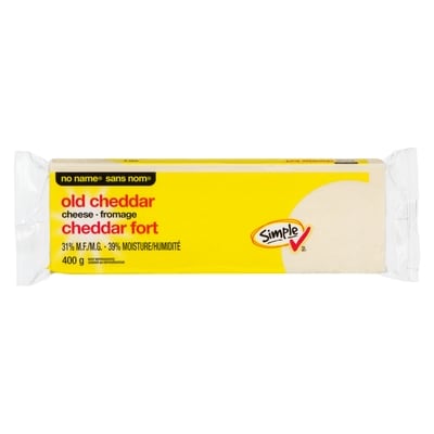 No Name Old White Cheddar Cheese 400 g, $1.37/100g