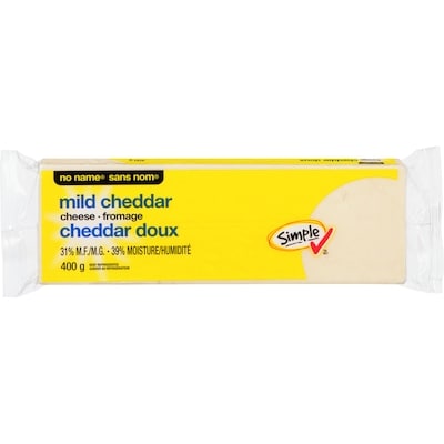 No Name Mild White Cheddar Cheese 400 g, $1.37/100g