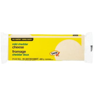 No Name Mild White Cheddar Cheese 400 g, $1.38/100g