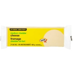 No Name Medium Cheddar Cheese 400 g, $1.11/100g