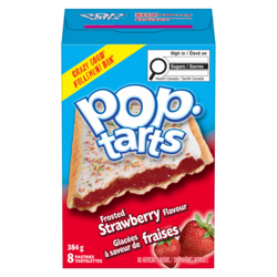 Kellogg’s Poptarts Klgs Pop Tarts Fraise Glace 384 g, 1,04 $/100g