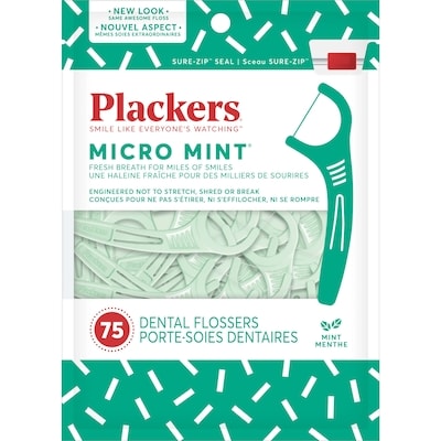 Plackers Flossers à la menthe 75 ea, 0,07 $/1ch