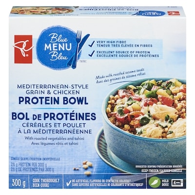 PC Blue Menu Mediterranean-Style Grain & Chicken Protein Bowl 300 g, $1.83/100g