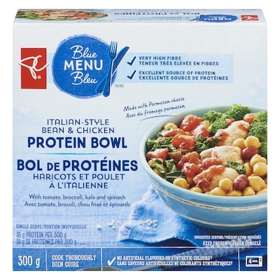 PC Blue Menu Italian-Style Bean & Chicken Protein Bowl 300 g, $1.83/100g