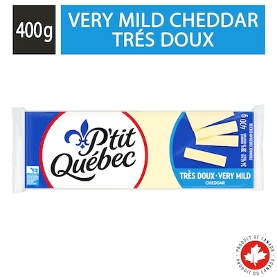 P'tit Québec Fromage Cheddar Très Doux 400 g, 1,75 $/100g
