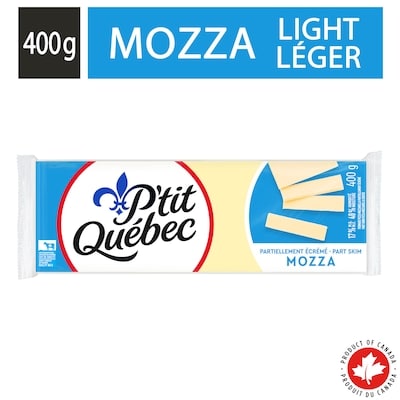 P'tit Québec Part Skim Mozza Cheese 400 g, $1.75/100g