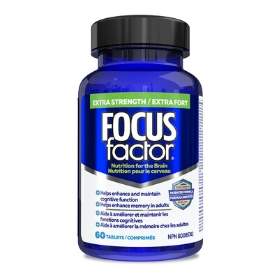 Focus Factor Extra Fort Nutrition Pour Le Cerveau 60 ea, 0,67 $/1ch