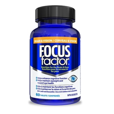 Focus Factor Nutrition pour le cerveau et les yeux cerveau et vision 60 ea, 0,70 $/1ch