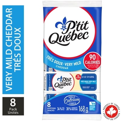 P'tit Québec Collations au fromage cheddar très doux 168 g, 2,38 $/100g