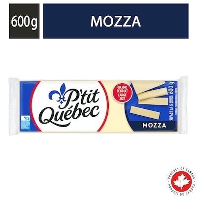 P'tit Québec Fromage mozza. 600 g, 1,67 $/100g