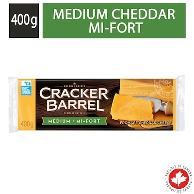 Cracker Barrel Fromage cheddar mi-fort coloré. 400 g, 2,12 $/100g