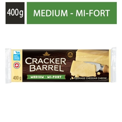 Cracker Barrel Medium White Cheddar Cheese 400 g, $2.07/100g