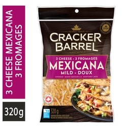Cracker Barrel Fromage râpé doux mexicana 3 fromages 320 g, 2,81 $/100g