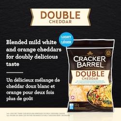 Cracker Barrel Double Cheddar Light Shredded Cheese - 320 g | Zehrs