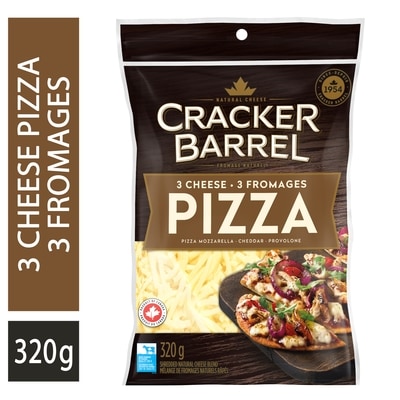 Cracker Barrel 3 Cheese Pizza Shredded Cheese 320 g, $2.50/100g
