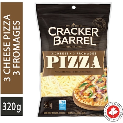 Cracker Barrel Fromage Râpé Pizza 3 Fromages 320 g, 2,50 $/100g