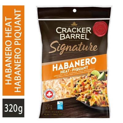 Cracker Barrel Signature Habanero Heat Shredded Cheese 320 g, $2.34/100g