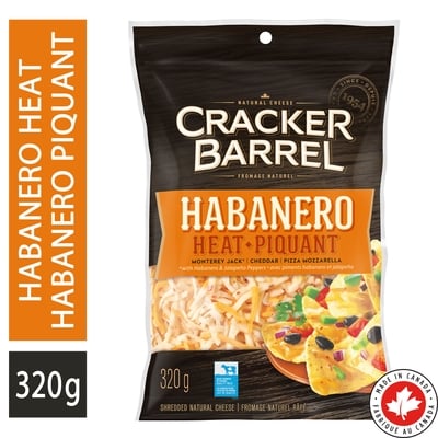 Cracker Barrel Habanero Heat Shredded Cheese 320 g, $2.50/100g