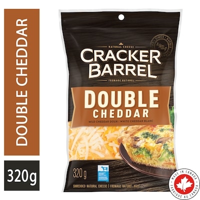 Cracker Barrel Double Cheddar Shredded Cheese 320 g, $2.50/100g