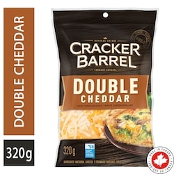 Cracker Barrel Fromage râpé double cheddar. 320 g, 2,03 $/100g