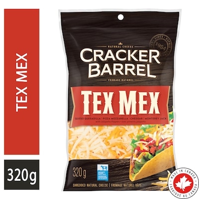 Cracker Barrel Tex Mex Shredded Cheese 320 g, $2.50/100g