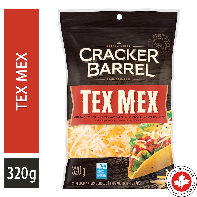 KlLLERBURNER　cheese Cracker Barrel Tex Mex Shredded Cheese - 320 g | Zehrs