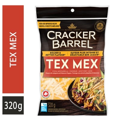 Cracker Barrel Fromage râpé tex mex 320 g, 1,87 $/100g