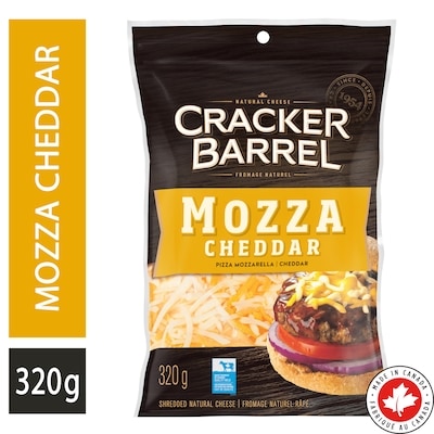 Cracker Barrel Fromage râpé mozza cheddar. 320 g, 2,50 $/100g