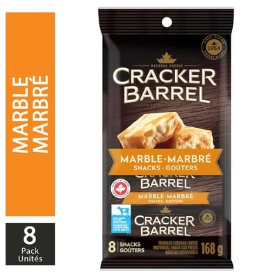 Cracker Barrel Portion Snack Marble Cheddar Cheese, 8X21G 168 g, $3.57/100g