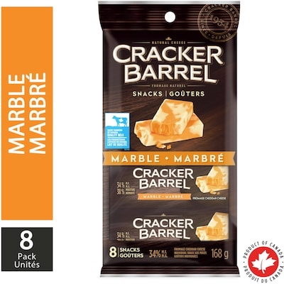 Cracker Barrel Portion Snack Marble Cheddar Cheese, 8X21G 168 g, $4.16/100g