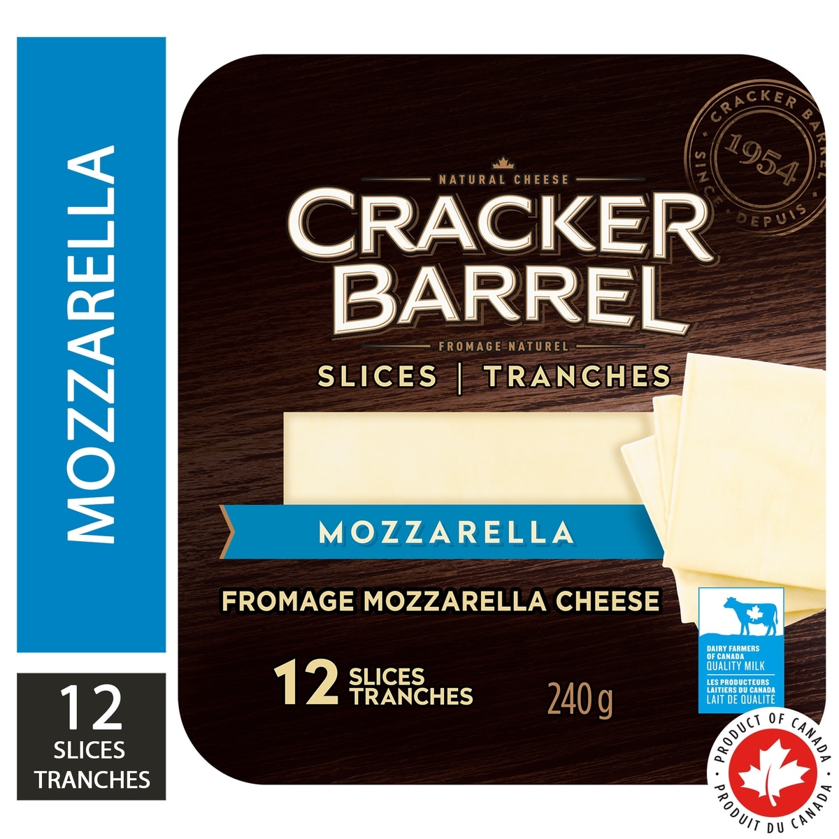 Cracker Barrel Mozzarella Cheese Slices 240 g, $2.70/100g