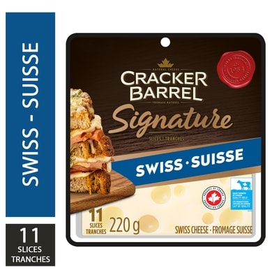 Cracker Barrel Tranches de fromage suisse 220 g, 2,18 $/100g