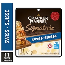 Cracker Barrel Tranches de fromage suisse 220 g, 2,72 $/100g