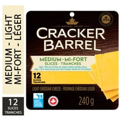 Light Medium Cheddar Cheese Slices