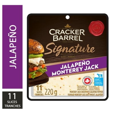 Cracker Barrel Signature Jalapeno Monterey Jack Cheese Slices 220 g, $2.18/100g