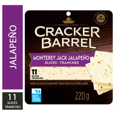 Cracker Barrel Cheese Slices Monterey Jack With Jalapeno, 11 Units, 220 G 220 g, $2.73/100g