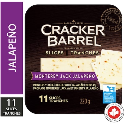 Cracker Barrel Cheese Slices Monterey Jack With Jalapeno, 11 Units, 220 G 220 g, $2.73/100g
