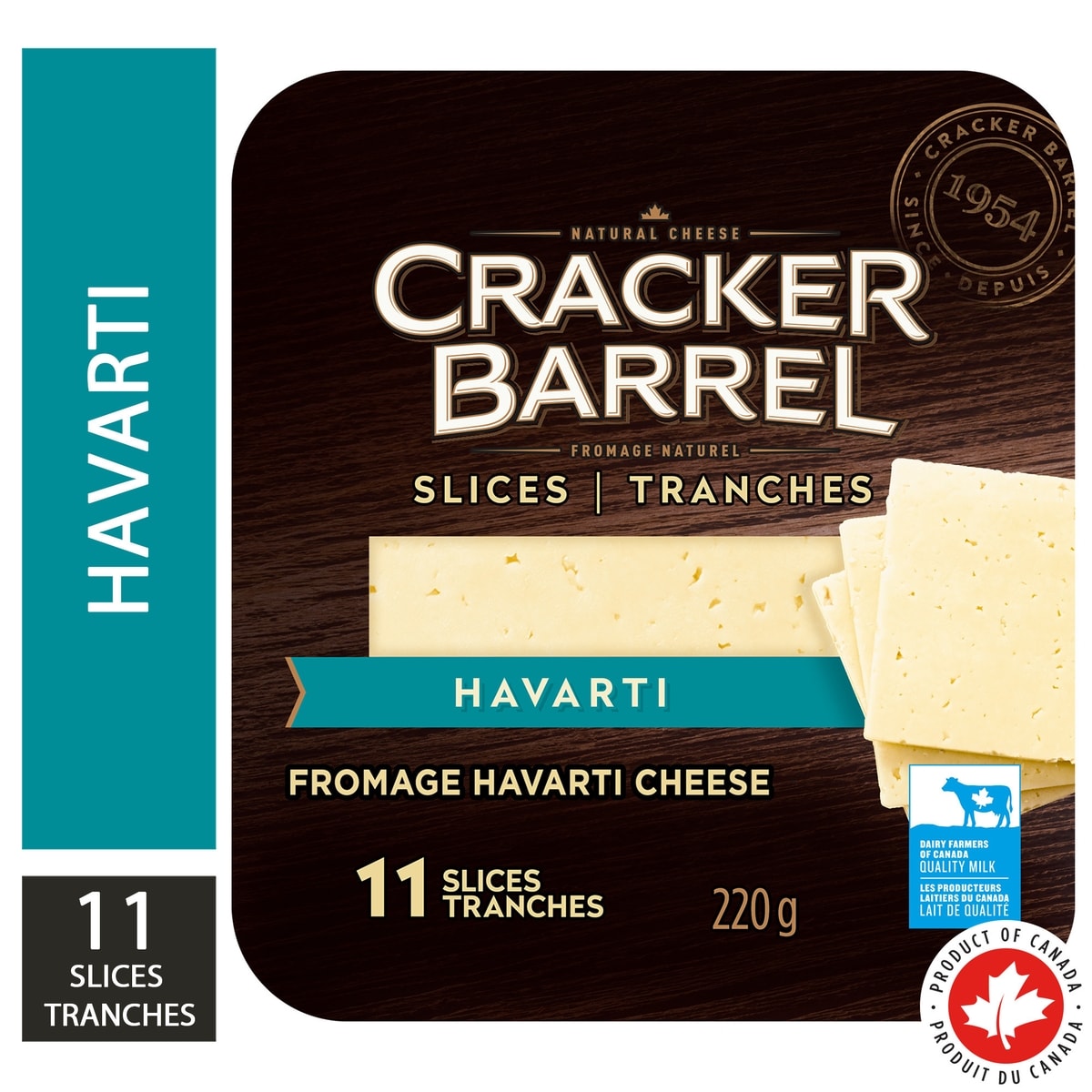 Cracker Barrel Havarti Cheese Slices 220 g, $3.18/100g