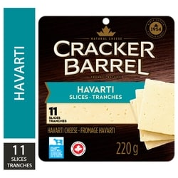 Cracker Barrel Havarti Cheese Slices 220 g, $2.27/100g