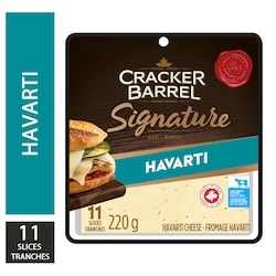 Cracker Barrel Tranches de fromage havarti 220 g, 3,09 $/100g